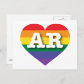 I Liebe Arkansas Rainbow Heart Postkarte (Vorne/Hinten)