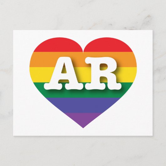 I Liebe Arkansas Rainbow Heart Postkarte (Vorderseite)