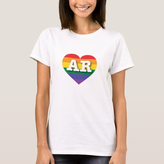 I Liebe Arkansas Rainbow Heart T-Shirt (Vorderseite)