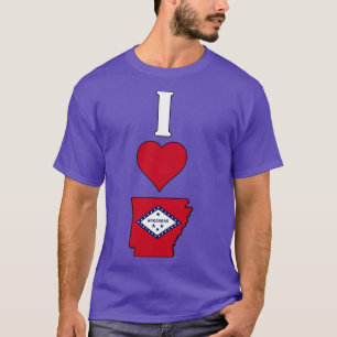 I Liebe Arkansas Vertical I Heart Arkansas Staat F T-Shirt