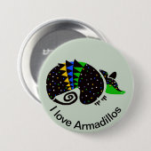 I Liebe ARMADILLOS - Brasilien - Natur - wild lebe Button (Vorne & Hinten)