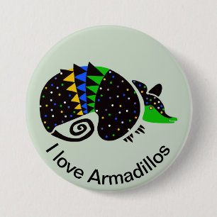 I Liebe ARMADILLOS - Brasilien - Natur - wild lebe Button