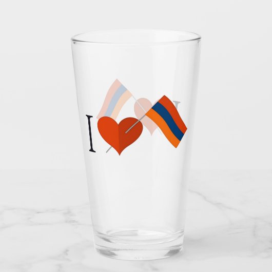 I Liebe Armenia Glass Cup Glas (Vorderseite)