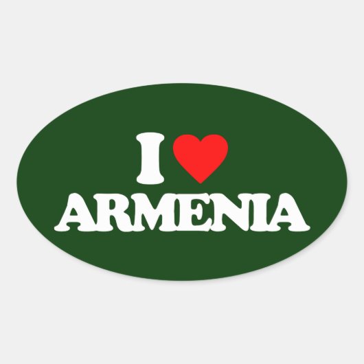 I LIEBE ARMENIA OVALER AUFKLEBER (Vorderseite)