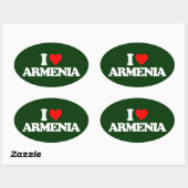 I LIEBE ARMENIA OVALER AUFKLEBER (Blatt)
