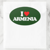 I LIEBE ARMENIA OVALER AUFKLEBER (Tasche)