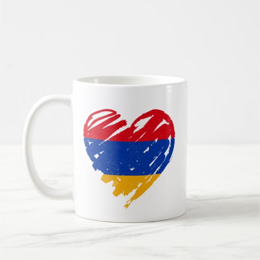 I Liebe Armenien - Armenische Flaggenmitte Kaffeetasse (Links)