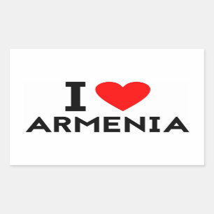 i Liebe Armenien - Land - Herzsymbol Rechteckiger Aufkleber
