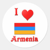 I Liebe Armenien Runder Aufkleber (Vorderseite)