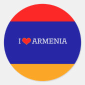 I Liebe Armenien Runder Aufkleber (Vorderseite)
