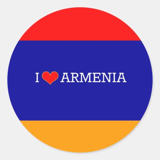 I Liebe Armenien Runder Aufkleber (Vorderseite)