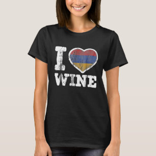 I Liebe Armenischer Wein Armenien Herzenflagge T-Shirt