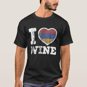 I Liebe Armenischer Wein Armenien Herzenflagge T-Shirt