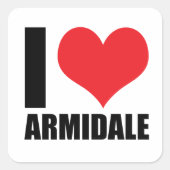 I Liebe Armidale Quadratischer Aufkleber (Vorderseite)