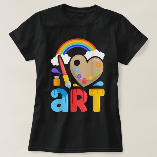 I Liebe Art Artist Maler farbenfrohe Malgeschenke T-Shirt (Design vorne)