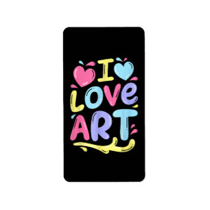 I Liebe Art, Artist Painter Colorful Painting Gift Adressaufkleber