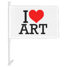 I Liebe Art Car Flag