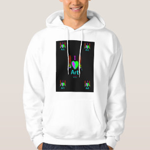 I Liebe Art Men's White Pullover Hoodie