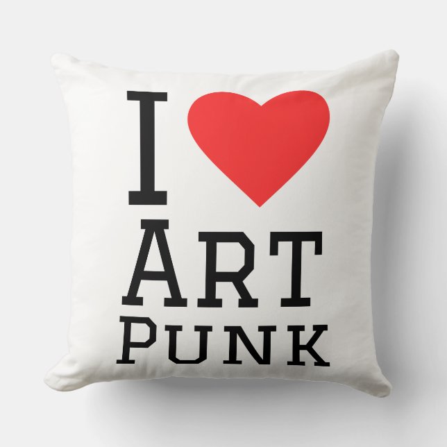 I Liebe Art Punk Kissen (Vorderseite)
