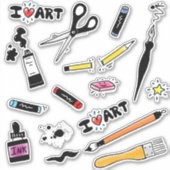 I Liebe Art Supplies Aufkleber (Vorderseite)