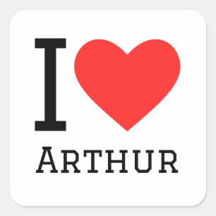 I Liebe Arthur Quadratischer Aufkleber
