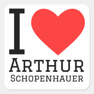I Liebe arthur schopenhauer Quadratischer Aufkleber