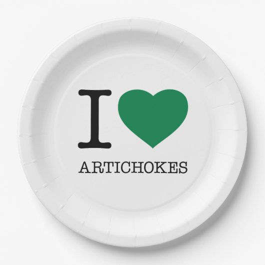 I LIEBE ARTICHOKES PAPPTELLER (Vorderseite)