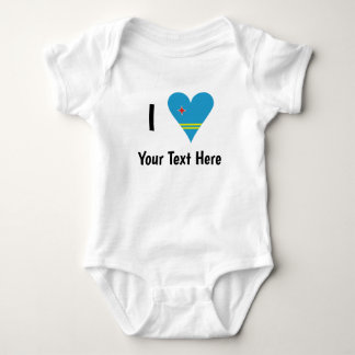 I Liebe (Aruba Herzenflagge) Personalisiert Baby Strampler