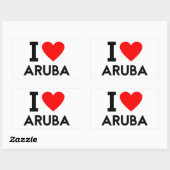 i Liebe Aruba Land Herzenssymbol Rechteckiger Aufkleber (Blatt)