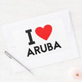i Liebe Aruba Land Herzenssymbol Rechteckiger Aufkleber (Umschlag)