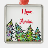 I Liebe Aruba Ornament Aus Metall (Vorne)