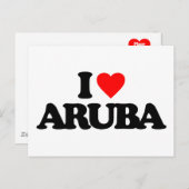 I LIEBE ARUBA POSTKARTE (Vorne/Hinten)