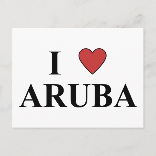 I Liebe Aruba Postkarte (Vorderseite)