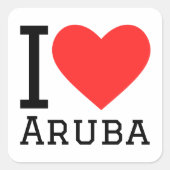 I Liebe Aruba Quadratischer Aufkleber (Vorderseite)