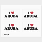 I Liebe Aruba Rechteckiger Aufkleber (Blatt)