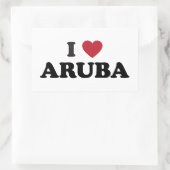 I Liebe Aruba Rechteckiger Aufkleber (Tasche)