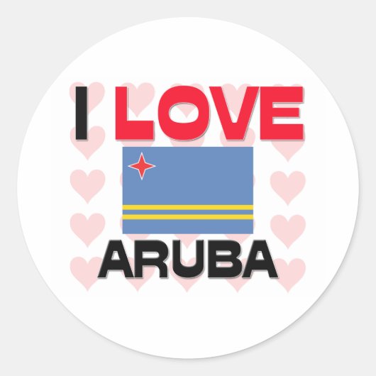 I Liebe Aruba Runder Aufkleber (Vorderseite)