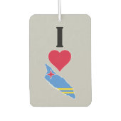 I Liebe Aruba Vertikal I Herz Aruba Flag Karte Autolufterfrischer (Vorderseite)