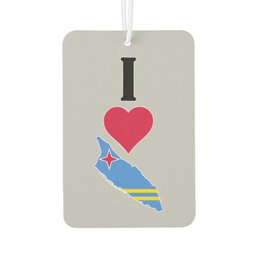 I Liebe Aruba Vertikal I Herz Aruba Flag Karte Autolufterfrischer (Rückseite)