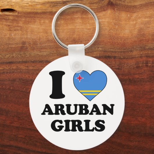I Liebe Aruban Girls Schlüsselanhänger (Vorderseite)