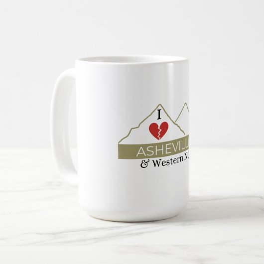 I Liebe Asheville & Western NC Kaffeetasse (Vorderseite Links)