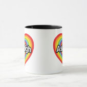 I Liebe Ashleigh, Regenbogenherz Tasse (Zentrum)