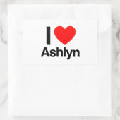 i Liebe ashlyn Rechteckiger Aufkleber (Tasche)