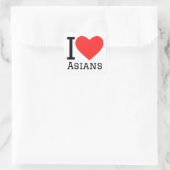I Liebe Asiaten Quadratischer Aufkleber (Tasche)
