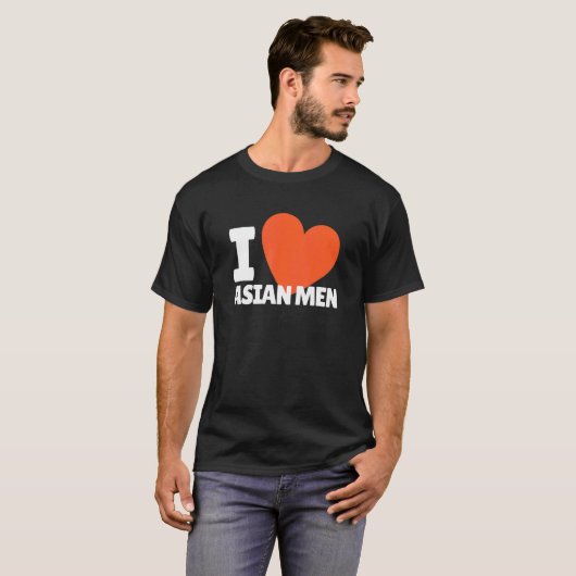 I Liebe Asiatische Männer Herz-Asiens Männer T-Shirt (Vorne ganz)