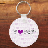 I Liebe ASL (American Sign Language) Schlüsselanhä Schlüsselanhänger (Vorderseite)