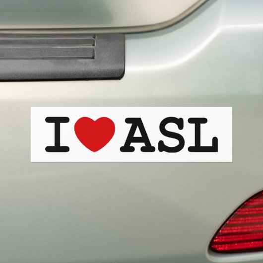 I Liebe ASL Autoaufkleber (Auf Auto)
