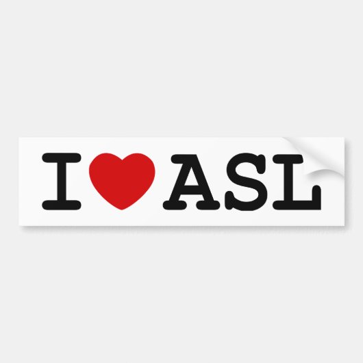 I Liebe ASL Autoaufkleber (Vorne)
