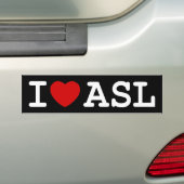 I Liebe ASL Autoaufkleber (Auf Auto)