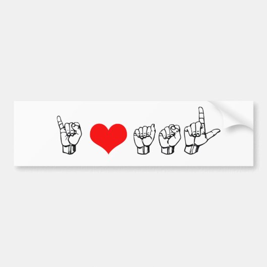 I Liebe ASL-Autoaufkleber Autoaufkleber (Vorne)